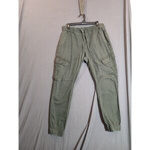 Ring of Fire Mens Olive Green Cargo Jogger Pants Size Large Drawstring Waist